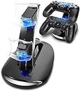 PS4 Controller Charger, Homidic PS4 Slim / PS4 Pro / Playstation 4 / PS4 Controller Charger Charging Docking Station Stand, Dual USB Fast Charging Station & LED Indicator for Sony PS4 Controller