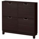 IKEA STÄLL Shoe Cabinet With 4 Compartments, Black-Brown