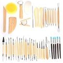 45pcs Pottery Engraving Tools DIY Clay Sculpture Set Art Carving Supplies for Double Head Design