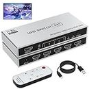 8K HDMI Switch 5 in 1 Out 8K@60Hz 4K@120Hz, HDMI 2.1 Splitter with IR Remote HDMI Switcher Selector Box Support 8K 4K 120Hz, HDMI 2.1 Switch for PS 5 4 3 Xbox Switch Roku TV Fire Stick DVD Blu-ray PC