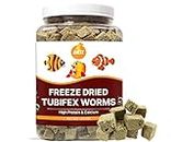 Boltz Freeze Dried Tubifex Worms fish food 50 gm for All Life Stages aquarium Fish Food (50 Gm)