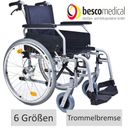 Rollstuhl Primus MS2.0- faltbarer Transportrollstuhl- Steckachse & Trommelbremse