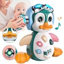 Baby Toys for 1 Year Old Penguin Dancing Crawling with Lights Boy Girl Gifts