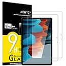 NEW'C 2 Piezas, Protector Pantalla para Samsung Galaxy tab S7/S8 11"(SM-T870/875/X700/X706), Cristal templado Antiarañazos, Antihuellas, Sin Burbujas, Dureza 9H, 0.33 mm Ultra Transparente