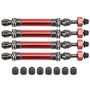 Keenso VGEBY RC Drive Shaft 4Pcs CVD Front Rear Drive Shaft Metal Transmission Axle for Traxxas Slash 4X4 1/10 RC Car(red) Model car accessoriesModel car accessories