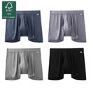 BAMBOO COOL 4 Pack Men's Boxer Briefs Covered Waistband Bamboo Underwear Trunks