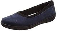 Clarks Ladies Cloud Steppers Flat Shoes Ayla Low - Navy Textile - UK Size 3.5D - EU Size 36 - US Size 6M