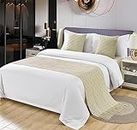 Hotel Bed Runners Scarf Bedspread Slipcover Modern Solid Color Home Bedding Scarf Protection Bed Spread Bed Decor Scarf for Queen King Size (Color : Beige, Size : Queen)