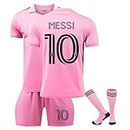 New Soccer Jersey Set #10 Adult Trendy Football Kit for Soccer Enthusiasts with Shorts and Socks for Unisex Adult Pink M Size
