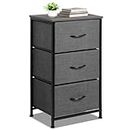 LIANTRAL 3 Drawers Dresser, Dresser with Fabric Chest of Drawers, Nightstand with Drawers, Sturdy Steel Frame & Wood Top, Dresser for Bedroom, Hallway, Closet, Living Room