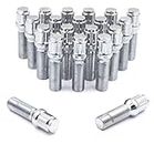 Wheel Accessories Parts Set of 20 Chrome 12x1.5 Lug Bolts Locking Spline Conical Seat with 40 mm Shank Length Small Diameter Lug Bolt with Dual Hex Key for Aftermarket Wheels (40mm, Chrome, M12x1.50)