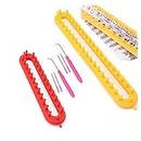 HZXMKB Knitting Looms Set,Loom Knitting Craft Kit Tool with Hook Needle Loom Set of 2 Different Sizes,Round Knitting Machine Plastic Weaving,DIY Knitting Looms Set for Adults, Girl,Women,Hat,Scarf