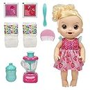 Baby Alive Magical Mixer Baby Doll Strawberry Shake with Blender Accessories, Drinks, Wets, Eats, Blonde Hair Toy for Children Aged 3 and Up