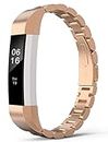 Strap-it Bracelet en Acier Inoxydable pour Fitbit Alta (HR) - Rose
