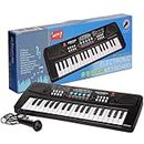 Gesto Kids Piano with Mic (1 Year Extended Warranty) 37 Keys 8 Rhythms 8 Tones 6 Demos Portable Electronic Keyboard Toys Beginners Educational Songs Recording Musical Toys Age 3 to 10 Years Boys Girls
