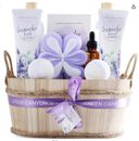 Spa Gift Baskets for Women 11Pcs Lavender Bath Gift Set with Body Lotion, Essent