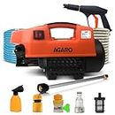 AGARO Supreme High Pressure Washer, Car Washer, 1800 Watts Motor, 120 Bars, 6.5L/Min Flow Rate, 8 Meters Outlet Hose, Portable, Car, Bike & Home Cleaning, Black and Orange
