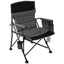 Pacific Pass Heavy Duty Padded Chair w/Built-in Storage and Cup Holder, Includes Bag - Polyester, Black