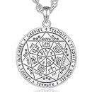 CELESTIA Seal of the Seven Archangels Pendant Protection Chain Silver 925 Archangel Michael Medallion Spiritual Talisman Amulet Esoteric Gifts for Women Men Father Dad, Sterling Silver, No Gemstone