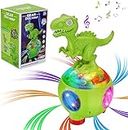 FunBlast Dinosaur Gear Toy for Kids – 360 ° Rotating Musical Toys for Kids, Battery Operated Toys for Kids, Toys for Kids, Bump & Go Toys, Transparent Gear Toys, Gifts for Kids