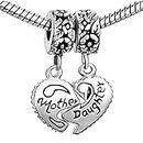 Buckets of Beads Mother Daughter Dangle Charm Bead Fits Most Major Womens And Girls Charm Bracelets