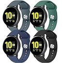 4 PACK Bands for Samsung Galaxy Watch 4 Band 40mm 44mm, Galaxy Watch 4 Classic 42mm 46mm, Galaxy Active 2 Band 40mm 44mm Women Men, 20mm Soft Silicone Sport Strap Replacement Wristbands for Galaxy Watch 4 / Active 2 (Black+NavyBlue+BlueGray+Green)