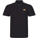 Lyprerazy Men's Casual Polo Shirt for FBI Embroidered Short Sleeve Golf Polo-Shirt, Black, Medium