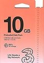 New PrePaid Europe (UK Three) SIM Card 10GB Data Unlimited Minutes/Texts for 30 Days with Free Roaming/USE in 71 Destinations Including Europe, South America and Australia (ThreeAIO10GB)