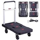 Katsuyoku Folding Hand Truck Portable Easy Folding Platform Transport Hand cart with 330lbs Capacity Practical handling Tools for Household Industrial Black