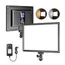 NEEWER LED Video Soft Light Panel, 20W Dimmable Bi Color 3200-5600K 2400Lux/0.5m Studio Camera Light with Lithium Batteries for Photography, NL-192AI