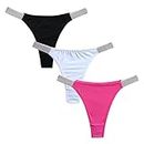 marysgift Women's Knickers Tanga Panties for Girls Low Waist Thongs Breathable Underwear Soft Stretchy Briefs (AZ4,M UK 6 8)