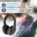 5 in 1 Hi-Fi Bluetooth Wireless Headset Headphone Earphone for TV DVD FM MP3 PC 