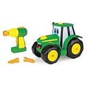 John Deere Build A Johnny Tractor, 16 Piece Building Farm Toy Car, Tractor Toy With Motorised Drill For 18 Months, 2, 3 and 4 Years Old Boys and Girls