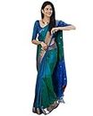 SGF11- Women's Kanjivaram Zari Woven Soft Silk Saree With Unstiched Blouse Piece (Rama Green)
