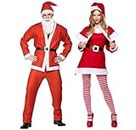 jokeshop Mr & Mrs Claus - Costume da Babbo Natale per coppia, costume da Babbo Natale