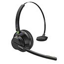 Trucker Bluetooth 5.2 Headset with AI Noise Cancelling Microphone, AUSDOM Wireless Headset with Mic & Mute Button, 50Hrs Playtime On Ear Headset for Home Office Cell Phones Laptop Call Center Driver