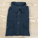 Vecchia camicia navy da uomo piccola nera 20" pit-to-pit designer stile abito casual semplice