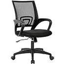 BestOffice Home Office Chair Ergonomic Desk Chair Mesh Computer Chair with Lumbar Support Armrest Executive Rolling Swivel Adjustable Mid Back Task Chair for Women Adults, Black (Black)