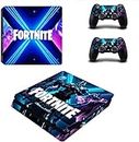 PlayStation 4 Fortnite X 10 Console Skin, Decal, Vinyl, Sticker, Faceplate - Console and 2 Controllers - Protective Cover PS4 Slim