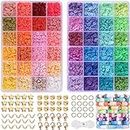 6000 PCS+ Beads for Making Jewellery Colorful Flat Round Polymer Clay Beads