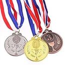 Swpeet Award Metal Kids Winner Medals, Gold Silver and Bronze Medals with Trophy Pattern 1st 2nd 3rd Prizes for Sports, Competitions, Party