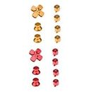 MagiDeal 2Pieces Replacement Metal ABXY Buttons+Thumbsticks Chrome D-pad Mod Set for Sony PS4 Game Pad Console Mod Kit Gold+Red