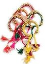 Jainsaab Base Metal Multicolor Gota Spiral Bracelet for Women, Mehandi/Haldi/Giveaways/Bridal Shower/Baby Shower/Kitty Party (Free Size) Pack of 20 Pieces