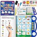 GUFINO Bilingual Activity Books for Kids Ages 3-5 - English & Spanish Interactive Workbook Learning Toys: ABCs, Numbers, Shapes, Seasons and More! Juguetes para Niñas y Niños| Preschool Learning Toys