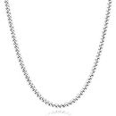 Momlovu 3.5mm Silver Chain for Men Women Boys,Diamond Cut Miami Mens Cuban Link Chain Necklace for Men -18K Gold Plated Chain Necklace Mens Chain Durable Stainless Steel Cuban Chain Jewelry Gift 18Inch