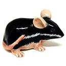 SSJSHOP Rat Mouse Dollhouse Miniature Figurines Hand Painted Ceramic Animals Collectible Gift Home Garden Decor (Black)