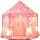 BabyGo Kids Prince Princess Castle Tent for Kids | Theme Play Tent with for Kids | Mosquito Net Design Tent for Kids | Lighting Tent House | Pink Color
