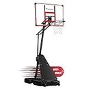 WIN.MAX Portable Basketball Hoop Quickly Height Adjusted 4.9-10ft Outdoor/Indoor Basketball Goal System with 44 inch Backboard and Wheels for Adults (Red)