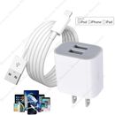 Fast Wall Charger Dual Port Adapter USB Cable For iPhone 13 12 11 8 7 6s XS X SE