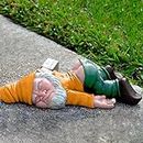 KEONSEN Large 9.5 inch Funny Drunk Gnome Garden Decor, Creative Garden Gnomes Outdoor Patio Decor, Resin Statues Gift, Yard Decorations Outdoor Decorations Patio and Yard Lawn Porch Decor (Yellow)